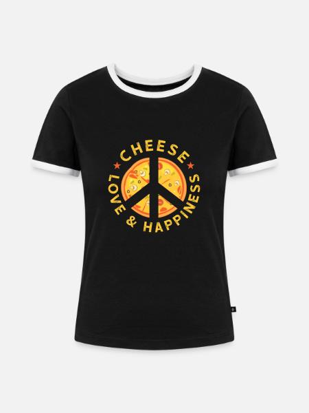 Käse Käsekuchen Essen Geschenk - Frauen Kontrast-T-Shirt - Schwarz/Weiß
