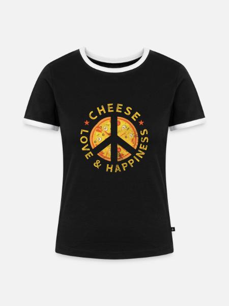 Käse - Frauen Kontrast-T-Shirt - Schwarz/Weiß