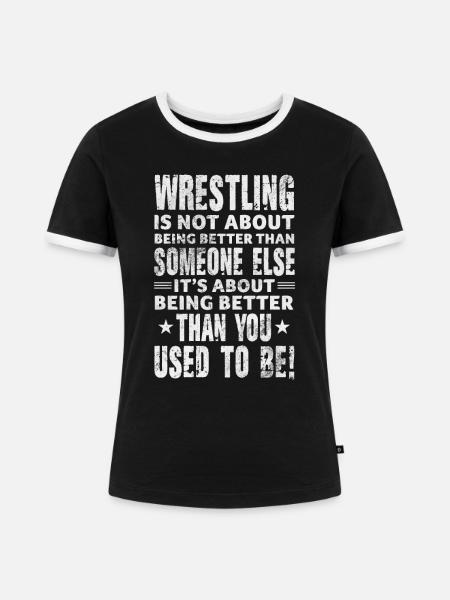 Wrestling - Frauen Kontrast-T-Shirt - Schwarz/Weiß