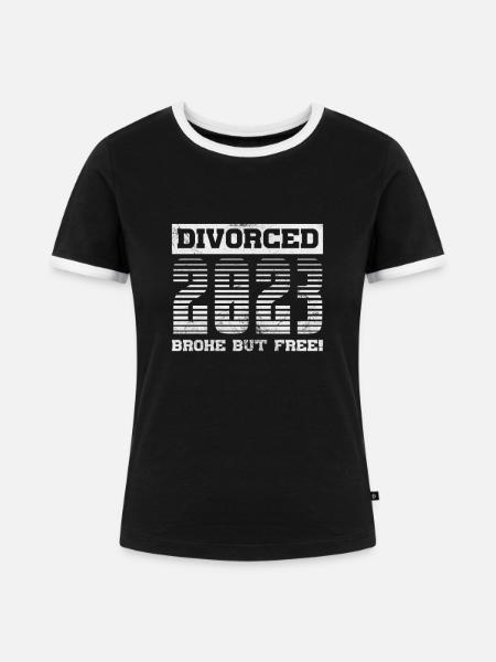 Scheidung - Frauen Kontrast-T-Shirt - Schwarz/Weiß