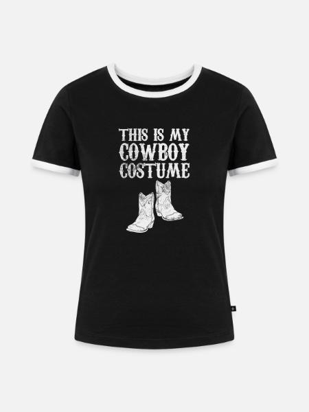 Cowboy - Frauen Kontrast-T-Shirt - Schwarz/Weiß
