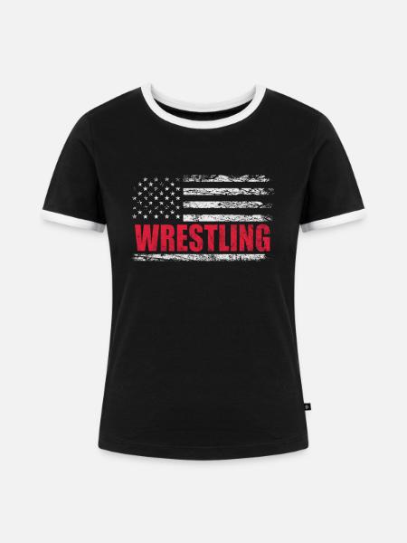 Wrestling - Frauen Kontrast-T-Shirt - Schwarz/Weiß