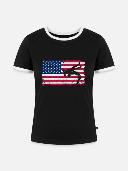 Wrestling - Frauen Kontrast-T-Shirt - Schwarz/Weiß