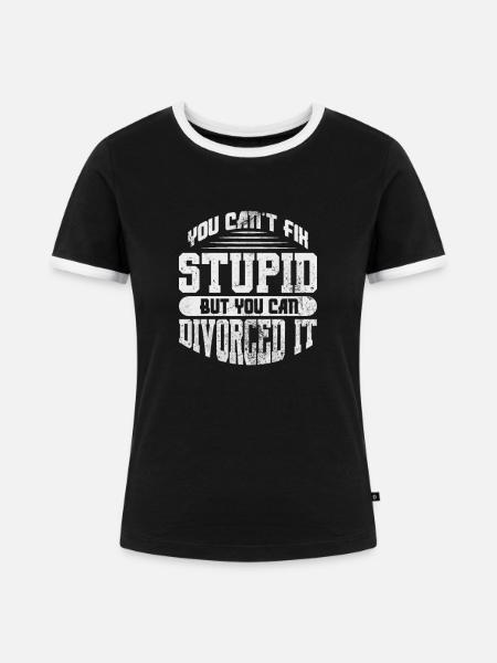 Scheidung - Frauen Kontrast-T-Shirt - Schwarz/Weiß