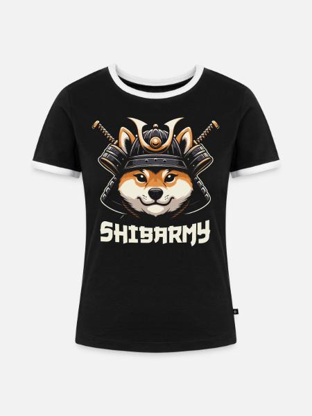 Samurai Ronin Schwertkampf Krieger Geschenk - Frauen Kontrast-T-Shirt - Schwarz/Weiß
