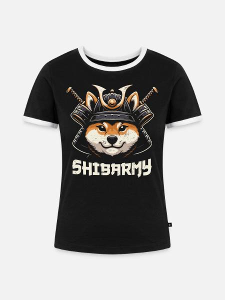 Samurai - Frauen Kontrast-T-Shirt - Schwarz/Weiß