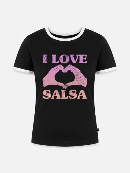 Salsa - Frauen Kontrast-T-Shirt - Schwarz/Weiß