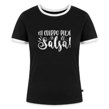 Salsa - Frauen Kontrast-T-Shirt - Schwarz/Weiß - Vorne - Selfina (174cm)
