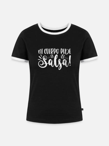 Salsa - Frauen Kontrast-T-Shirt - Schwarz/Weiß