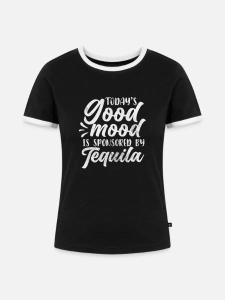 Tequila - Frauen Kontrast-T-Shirt - Schwarz/Weiß