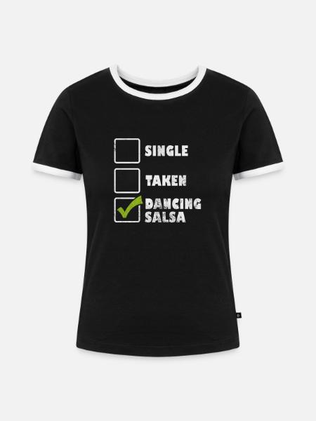Salsa - Frauen Kontrast-T-Shirt - Schwarz/Weiß