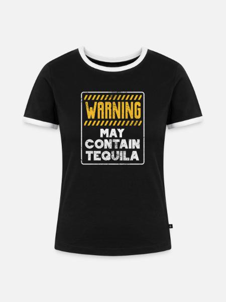 Tequila - Frauen Kontrast-T-Shirt - Schwarz/Weiß