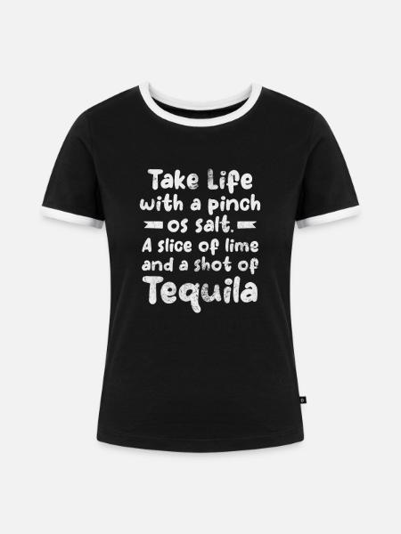 Tequila - Frauen Kontrast-T-Shirt - Schwarz/Weiß