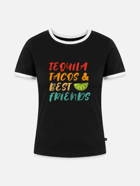 Tequila - Frauen Kontrast-T-Shirt - Schwarz/Weiß