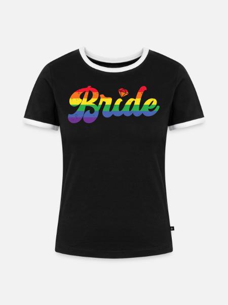 Junggesellin - Frauen Kontrast-T-Shirt - Schwarz/Weiß