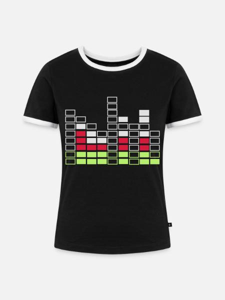 Bassline - Frauen Kontrast-T-Shirt - Schwarz/Weiß