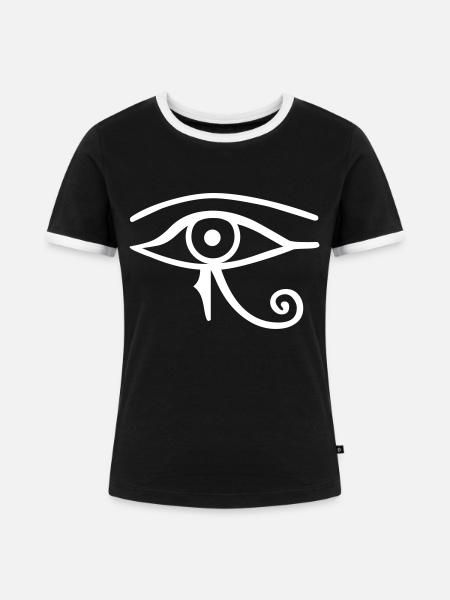 Horus Auge - Frauen Kontrast-T-Shirt - Schwarz/Weiß