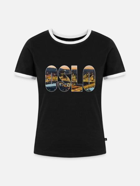 oslo - Frauen Kontrast-T-Shirt - Schwarz/Weiß