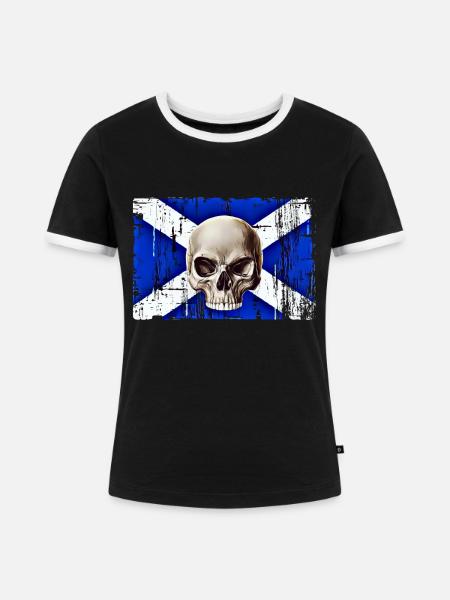 Schottland - Frauen Kontrast-T-Shirt - Schwarz/Weiß