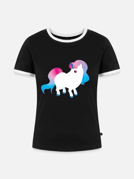 Pony - Frauen Kontrast-T-Shirt - Schwarz/Weiß