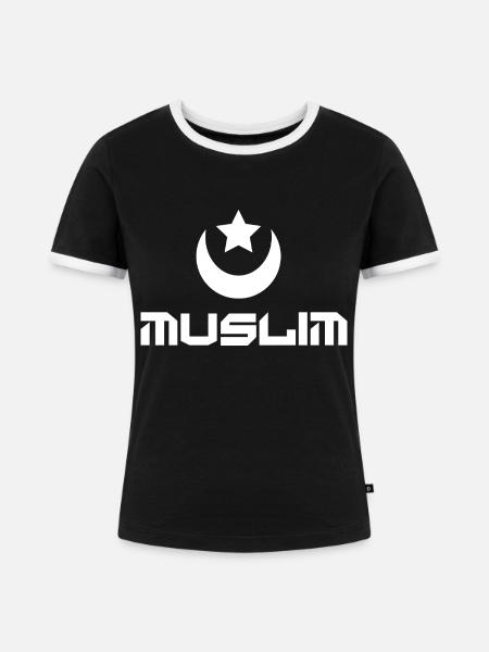 Muslime - Frauen Kontrast-T-Shirt - Schwarz/Weiß