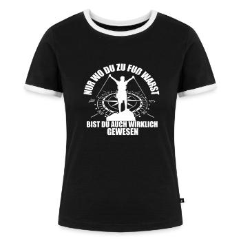 Wandern - Frauen Kontrast-T-Shirt - Schwarz/Weiß - Vorne - Selfina (174cm)