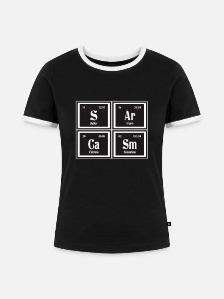 Sarkasmus | Periodensystem der Elemente - Frauen Kontrast-T-Shirt - Schwarz/Weiß