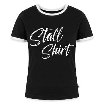Stall Shirt - Frauen Kontrast-T-Shirt - Schwarz/Weiß - Vorne - Selfina (174cm)