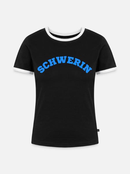 Schwerin - Frauen Kontrast-T-Shirt - Schwarz/Weiß