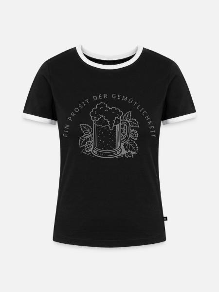 Ein Prosit der Gemütlichkeit - Frauen Kontrast-T-Shirt - Schwarz/Weiß