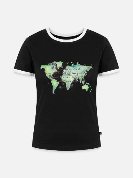 Land entdecken - Frauen Kontrast-T-Shirt - Schwarz/Weiß