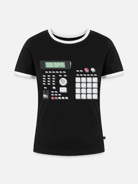 88 BPM MPC 2000 - Frauen Kontrast-T-Shirt - Schwarz/Weiß