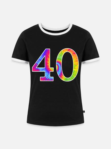 40 vierzig - Frauen Kontrast-T-Shirt - Schwarz/Weiß