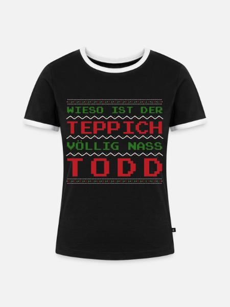 Todd und Margo Schöne Bescherung Griswold Lustig - Frauen Kontrast-T-Shirt - Schwarz/Weiß