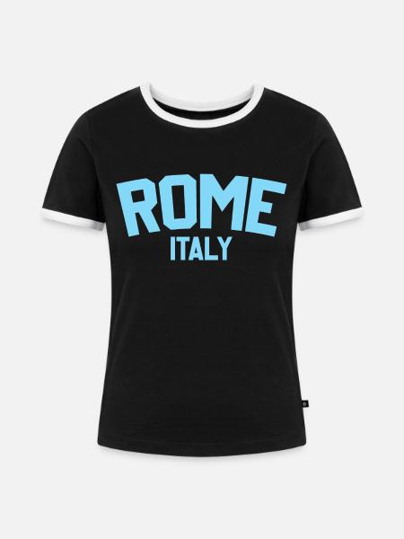 Rom Italien - Frauen Kontrast-T-Shirt - Schwarz/Weiß
