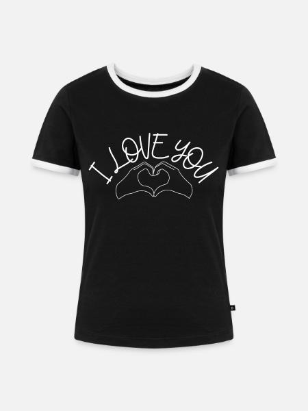I love you - Frauen Kontrast-T-Shirt - Schwarz/Weiß