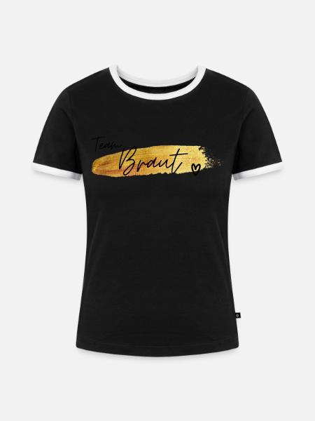 Team Braut Team Bride - Frauen Kontrast-T-Shirt - Schwarz/Weiß