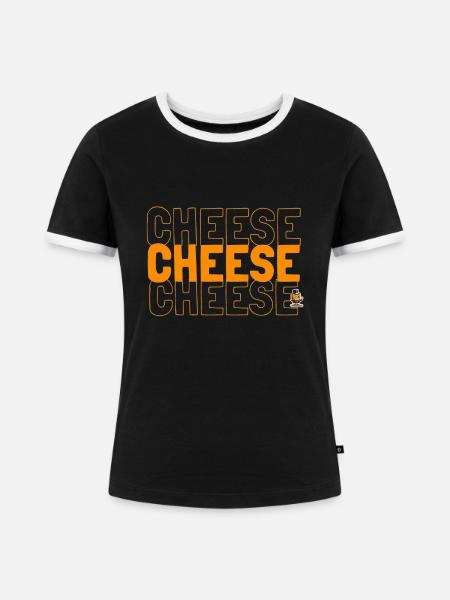 Cheese Cheese Cheese - Frauen Kontrast-T-Shirt - Schwarz/Weiß