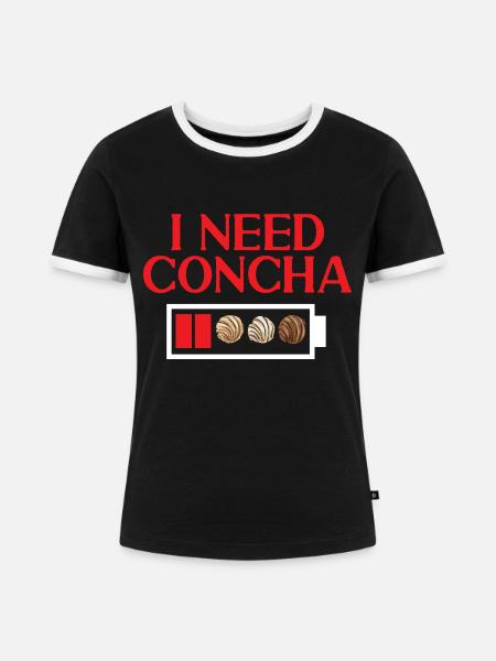 Concha Hispanic Mexikanisch Pan Dulce - Frauen Kontrast-T-Shirt - Schwarz/Weiß