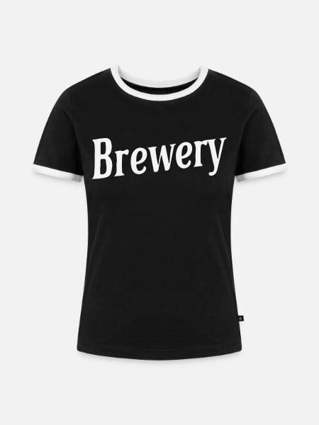 BRAUEREI - Frauen Kontrast-T-Shirt - Schwarz/Weiß