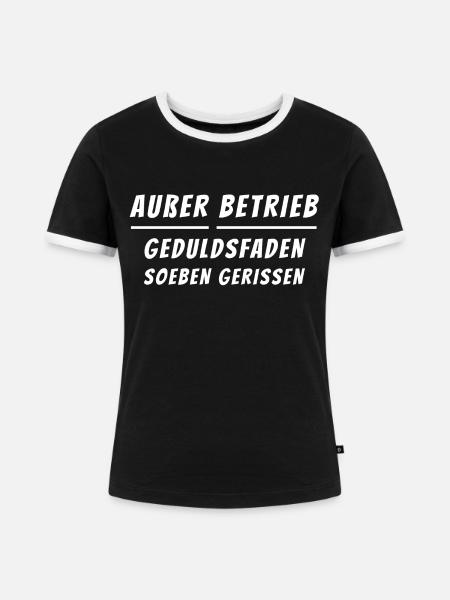 Ausser Betrieb - Frauen Kontrast-T-Shirt - Schwarz/Weiß