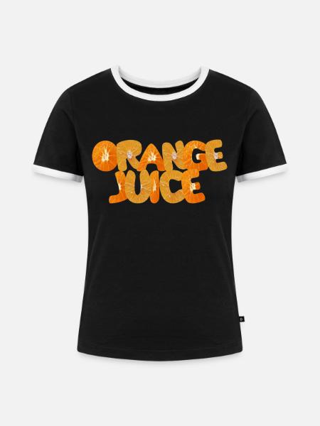 Orangensaft - Frauen Kontrast-T-Shirt - Schwarz/Weiß