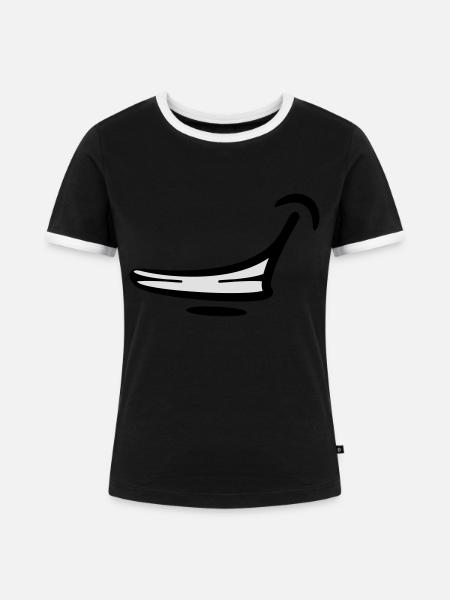 mund grinsen - Frauen Kontrast-T-Shirt - Schwarz/Weiß