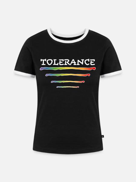 GAY Lesbian tolerance white - Frauen Kontrast-T-Shirt - Schwarz/Weiß