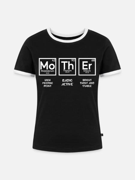 Mutter-Periodensystem - Frauen Kontrast-T-Shirt - Schwarz/Weiß