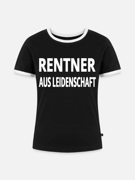 Rentner - Frauen Kontrast-T-Shirt - Schwarz/Weiß