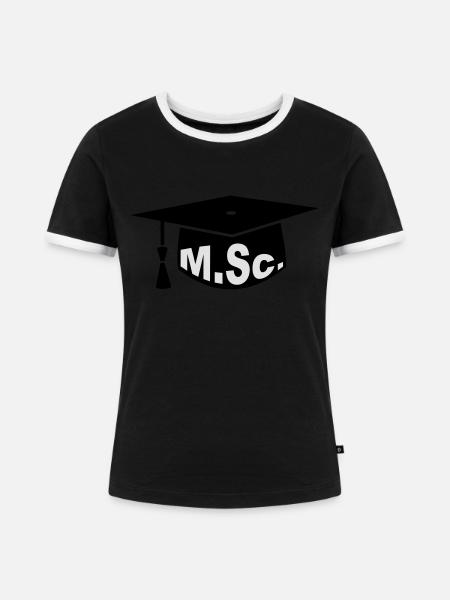 Doktorhut - Master - Frauen Kontrast-T-Shirt - Schwarz/Weiß