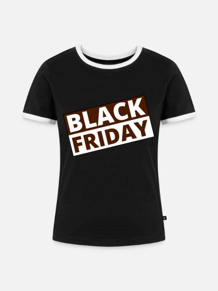 Black Friday - Frauen Kontrast-T-Shirt - Schwarz/Weiß