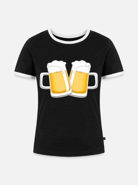 Cheers! - Frauen Kontrast-T-Shirt - Schwarz/Weiß