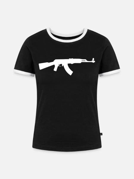 AK-47 - Frauen Kontrast-T-Shirt - Schwarz/Weiß